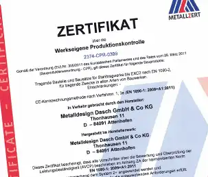 Zertifizierung - DIN EN 1090-1